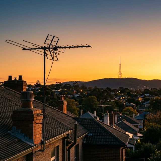 bt-hero How to locate broadcast towers: a rooftop aerial aimed at a distant transmission tower