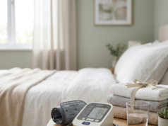 High Blood Pressure (Hypertension): The Complete Evidence-Based Guide high blood pressure home monitoring blood pressure monitor on table