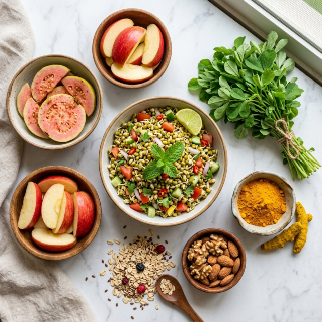 DASH diet foods for high blood pressure dal sprouts fruits and oats