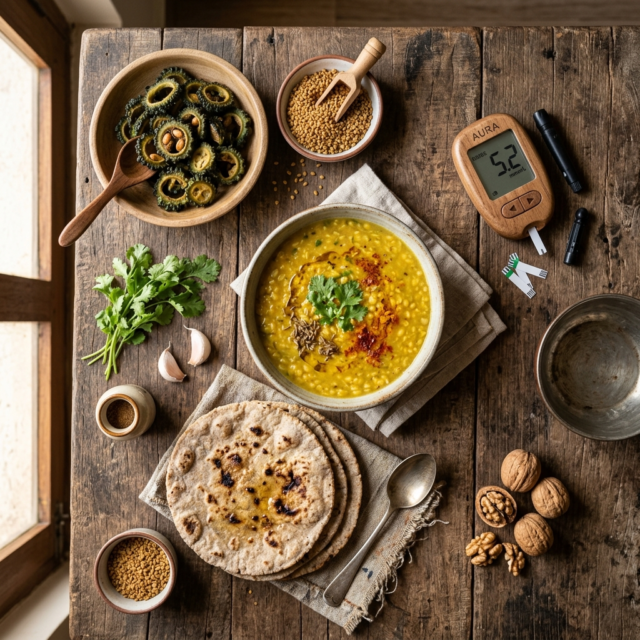 type 2 diabetes diet karela methi dal and whole grain roti