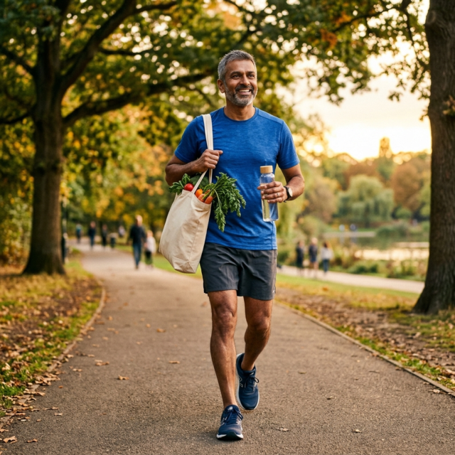 Lower blood pressure naturally with walking, diet, and lower sodium habits