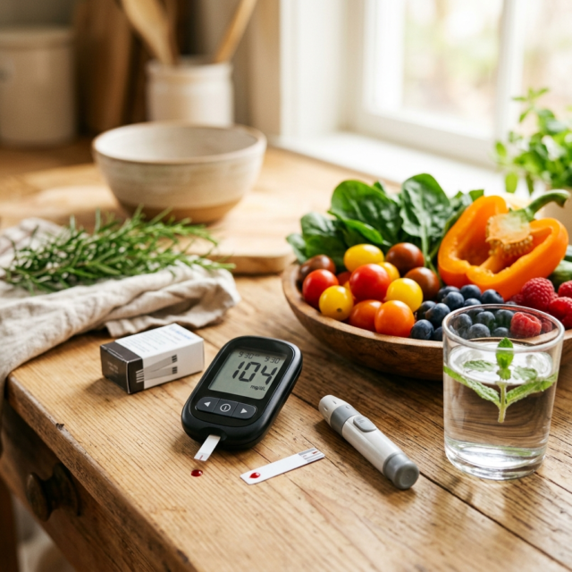 Normal blood sugar levels chart with fasting and post-meal reference ranges