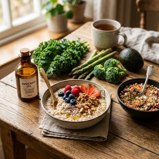 Reduce cholesterol naturally with oats, vegetables, and heart-healthy cooking oil choices