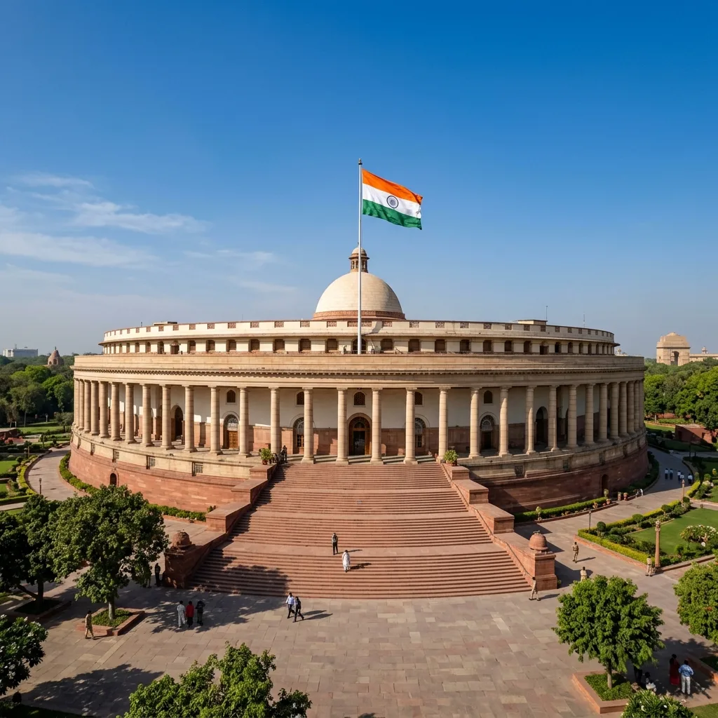 Parliament, where campaigns to reassign the iron man of India title are debated