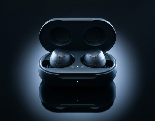 How Does Bluetooth Work? Versions, Range and Fixes Wireless earbuds in an open charging case on a dark reflective surface