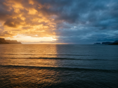 El Niño vs La Niña: What Changes and When Ocean horizon split between warm golden light and cool blue shadow