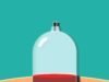 Illustration of wet cupping therapy cups on skin