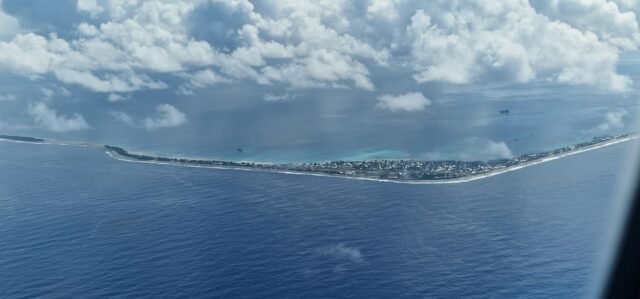 Aerial view of the Funafuti atoll, Tuvalu (Rosodo, CC BY-SA 4.0, via Wikimedia Commons)