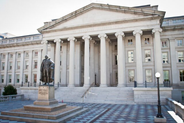 The United States Treasury Building in Washington, DC