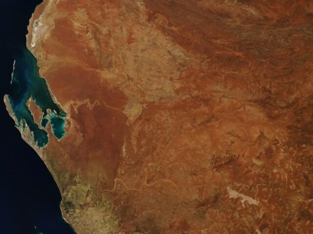 Satellite image of Western Australia during summer heat