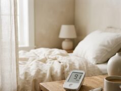 Fasting Blood Sugar 91 mg/dL: Is It Normal or Pre-Diabetic? Glucose meter showing 91 mg/dL on a morning bedside table