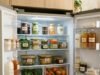 Food Storage at Home: Safe Shelf Life for Fridge, Freezer and Pantry Fridge shelves with labelled containers of fruit, vegetables and leftovers