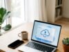 How to Back Up Your Phone: Android and iPhone Step by Step Smartphone beside a laptop with a cloud backup icon