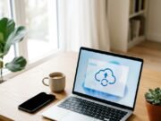 How to Back Up Your Phone: Android and iPhone Step by Step Smartphone beside a laptop with a cloud backup icon