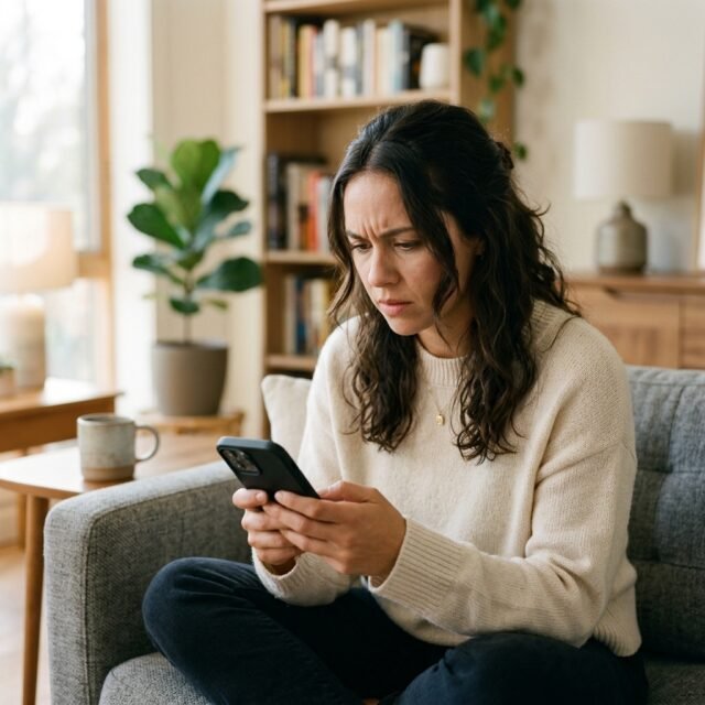 Person reviewing security settings on a smartphone