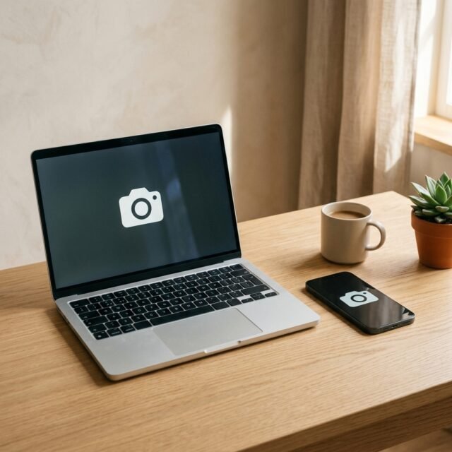 how-to-take-screenshot-windows-mac-android-iphone hero Laptop and smartphone showing screenshot icons