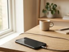 Phone Not Charging? Check These Fixes Before You Buy a New One Smartphone connected to a charger on a desk