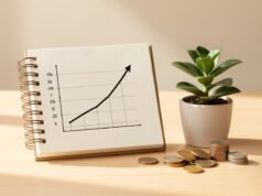 Retirement Savings by Age: How Much You Need and How to Start Notebook with a retirement savings plan beside a plant and coins