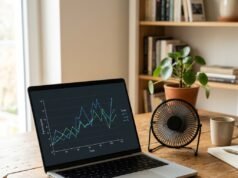 Why Is My Laptop Slow? 12 Fixes That Actually Work Open laptop on a desk with a task manager performance graph
