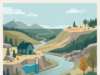 Flash Flood Safety: How to Prepare and What to Avoid Flash flood safety guide: an AI-generated illustration of a river valley with a rising water gauge and an evacuation path leading uphill