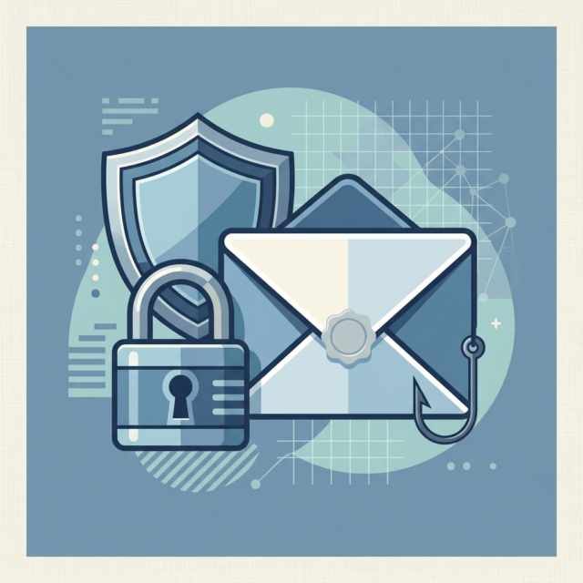 Phishing scams warning signs and how to stay safe (AI-generated illustration) Phishing scams explained: an AI-generated illustration of a padlock and shield beside an envelope with a fishing hook