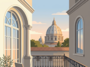 Pope Leo Lung Surgery: What We Know About the Nodule Operation Pope Leo lung surgery explained: an AI-generated illustration of an empty Vatican palace balcony at sunrise above St. Peter's Basilica