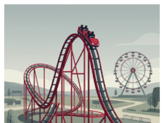 Six Flags Georgia Rollercoaster Death: What We Know Six Flags Georgia rollercoaster incident explained: an AI-generated illustration of a red coaster train stopped at the top of a steep track